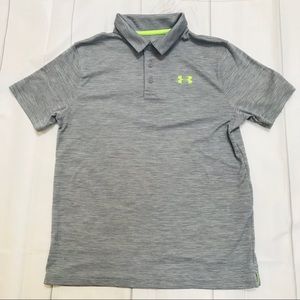Under Armour Boys Gray Polo Shirt Youth Large